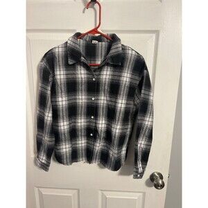 SHEIN Girls Black/White Flannel Shirt  Size 11-12 Y